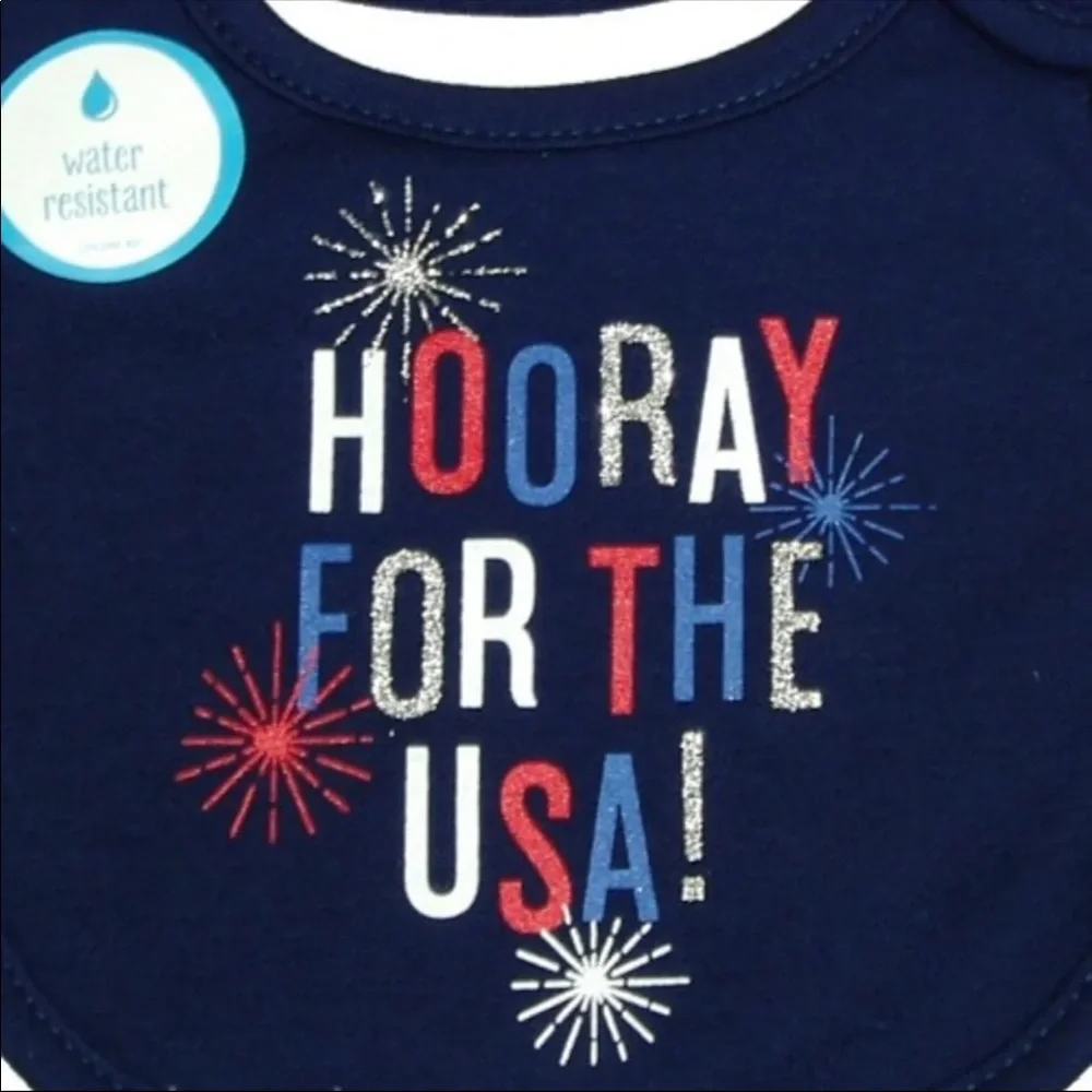 USA Baby Bib Girls Boys 4th July Patriotic Holiday Memorial Day